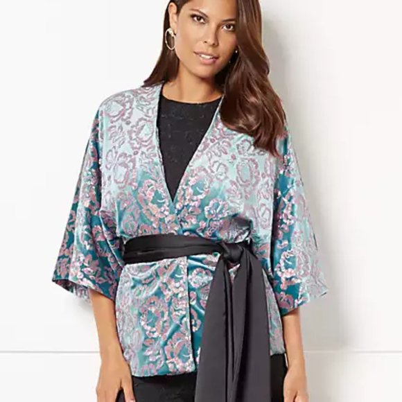 Veste Kimono Eva Mendes NY&Co - Taille M, Bleue, Neuve Avec étiquettes